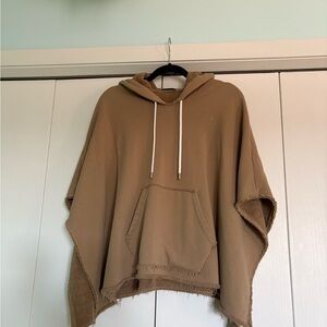 ATM Anthony Thomas Melillo Tan Hooded Poncho Sweatshirt